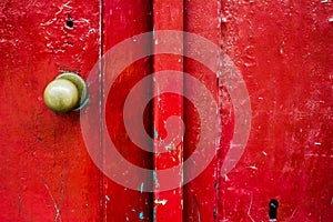 Grunge Red painted wooden door