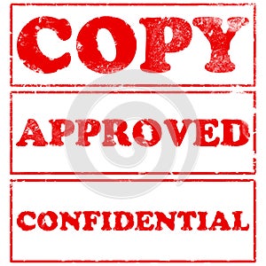 Grunge Red Rubber Stamps