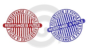 Grunge RESISTANCE IS FUTILE Scratched Round Stamp Seals