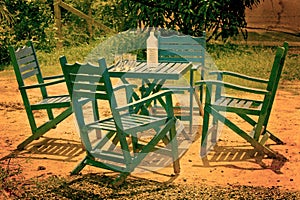 Grunge and retro dining table