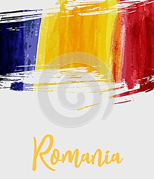 Grunge Romania flag background