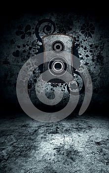 Grunge room interior