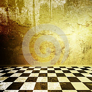 Grunge room interior