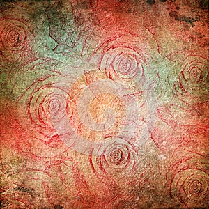 Grunge roses background