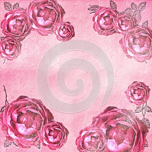 Grunge roses background