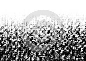 Grunge rough halftone texture. Crumpled burlap. Canvas. Textile background using halftone circle dots pattern. Vector