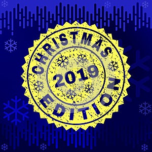 Rubber CHRISTMAS EDITION Stamp Seal on Winter Background