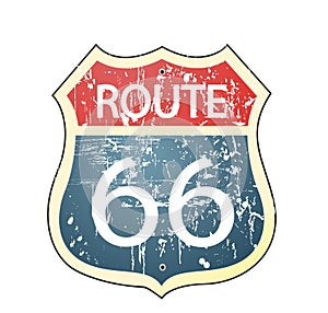 Grunge route 66 roadsign