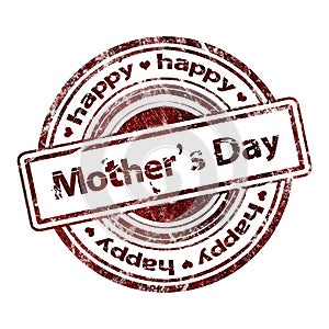 Grunge Rubber Stamp `Happy Mother`s Day`