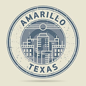 Grunge rubber stamp or label with text Amarillo, Texas