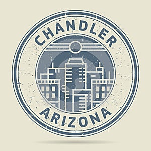 Grunge rubber stamp or label with text Chandler, Arizona photo