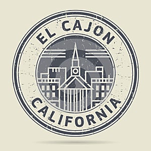 Grunge rubber stamp or label with text El Cajon, California photo