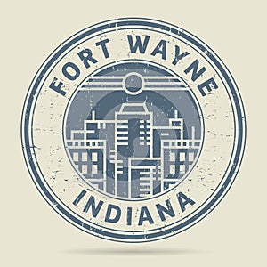 Grunge rubber stamp or label with text Fort Wayne, Indiana photo