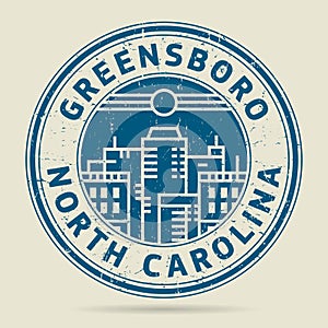 Grunge rubber stamp or label with text Greensboro, North Carolina photo