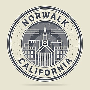 Grunge rubber stamp or label with text Norwalk, California photo