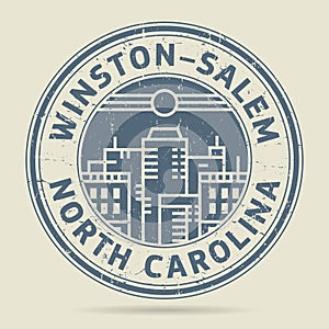 Grunge rubber stamp or label text Winston-Salem, North Carolina
