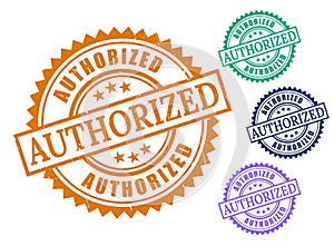 Grunge Rubber Stamp Pack, Authorized and Verified Seal Vector Collection