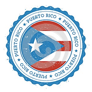 Grunge rubber stamp with Puerto Rico flag.