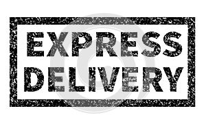 Grunge rubber stamp with text express delivery white