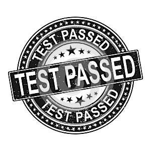 Grunge rubber stamp with the text tEST Passed written inside the stamp, vector illustration