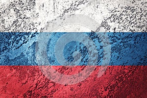 Grunge Russia flag. Russian flag with grunge texture.