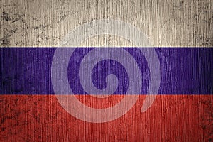 Grunge Russia flag. Russian flag with grunge texture