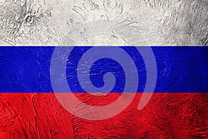 Grunge Russia flag. Russian flag with grunge texture.