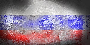 Grunge Russia flag on stone texture background