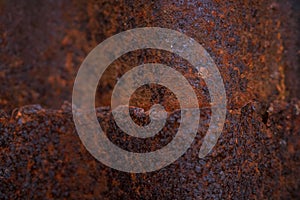 Grunge rusted corrugated galvanized iron background texture. Detail view of old rusty corrugated metal sheet