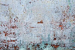 Grunge rusted metal texture, blue-gray oxidized metal background. Old metal iron panel. Blue-gray metallic rusty surface.