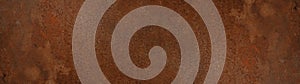 Grunge rusty orange brown metal corten steel stone background texture banner panorama