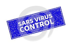 Grunge SARS VIRUS CONTROL Scratched Rectangle Stamp Seal