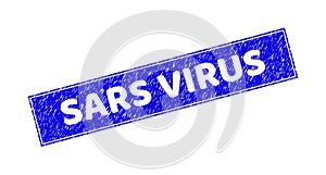 Grunge SARS VIRUS Scratched Rectangle Stamp