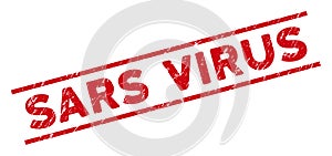 Grunge Sars Virus Watermark with Message and Lines