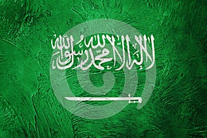 Grunge Saudi Arabia flag. Saudi Arabia flag with grunge texture. photo