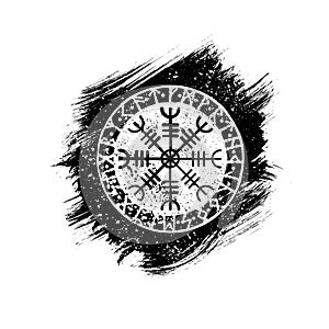 Grunge scandinavian viking tatoo symbol