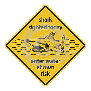 Grunge shark attack warning sign eps8