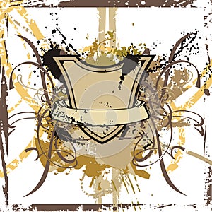 Grunge shield background
