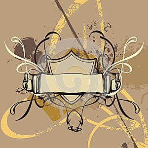 Grunge shield background