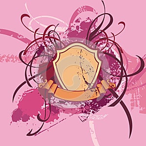 Grunge shield background