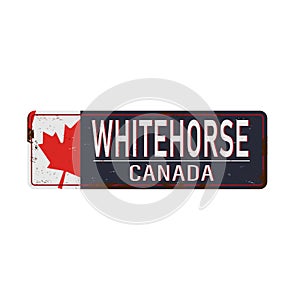 Grunge sign with the text Canada, Whitehorse, vector illustration