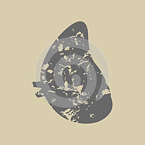 Grunge silhouette of spleen vector icon.