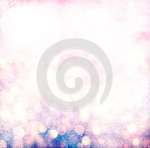 Grunge Silver, Gold, Pink Christmas Light Bokeh photo