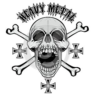 Grunge skull coat of arms