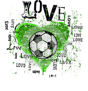 Grunge soccer ball or football illustration for the great soccer event in europe, love for soccer sport,vector