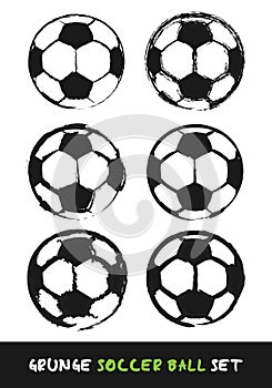 Grunge soccer ball set