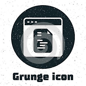 Grunge Software, web developer programming code icon isolated on white background. Javascript computer script random