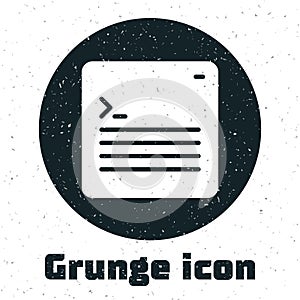 Grunge Software, web developer programming code icon isolated on white background. Javascript computer script random