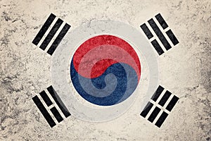 Grunge South Korea flag. South Korea flag with grunge texture.