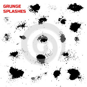 Grunge splashes set.